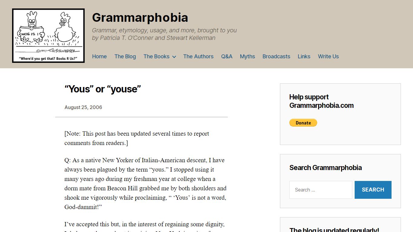 The Grammarphobia Blog: “Yous” or “youse”